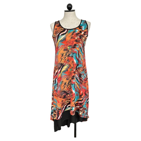 Kate & Mallory Orange & Black Tank Dress Multicolor Abstract Pattern Size XS - Picture 11 of 11